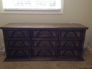 Here is a "before" photo of the chest of drawers I was given.